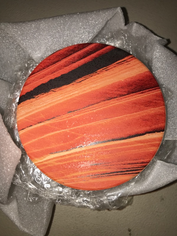 Photo 2 of LIFVER Drink Coasters with Holder, Absorbent Coaster Set of 6, Red Marble Table Coasters Ceramic Drink 