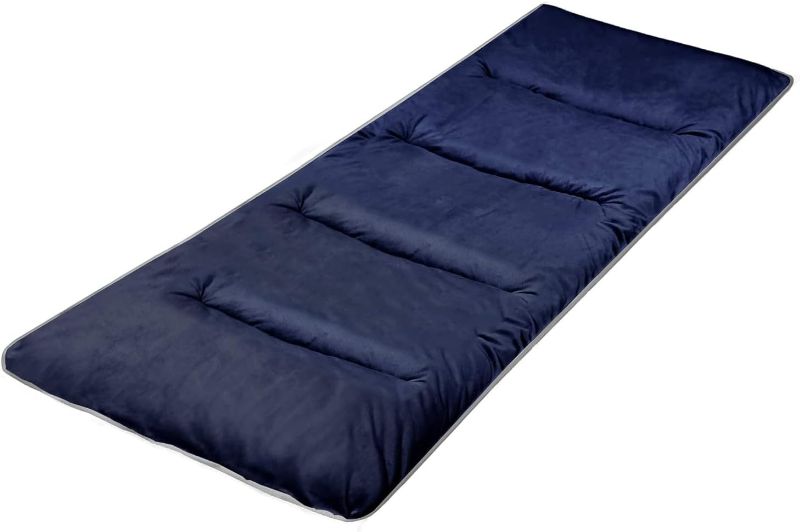 Photo 1 of LITA XL Cot Pads for Camping, Soft Comfortable Cotton Thick Sleeping Cot Mattress Pad 75"x28", Grey and Navy Blue (Only Pad)