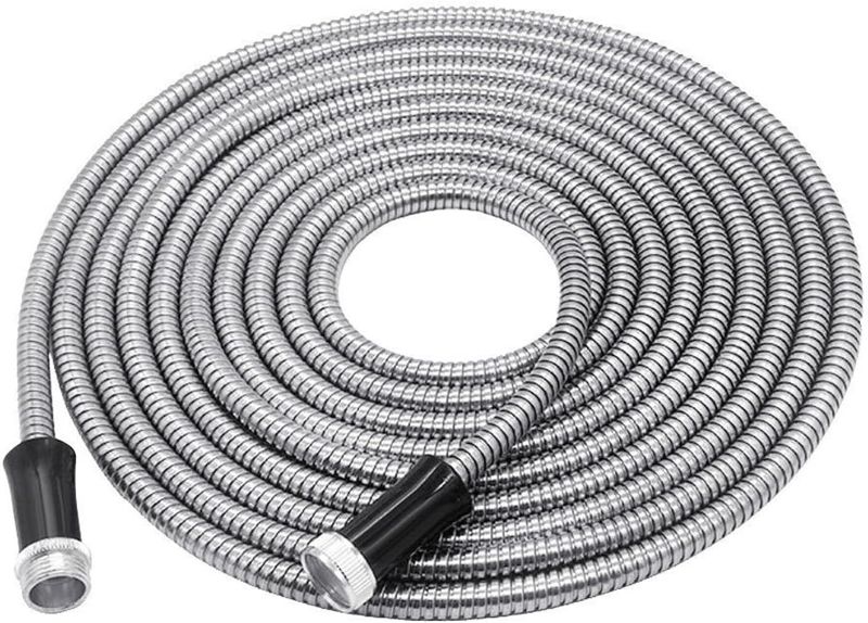 Photo 1 of Autoparts 304 Stainless Steel Garden Hose, Lightweight Metal Hose with Free Nozzle, Guaranteed Flexible and Kink Free 25" 50" 75" 100" Fit (100FT)