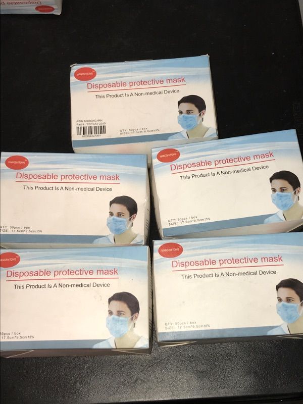 Photo 2 of 5x Disposable Face Masks - 50 pack