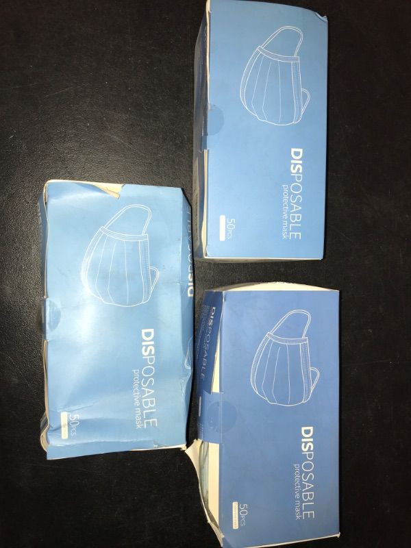 Photo 1 of 3x Disposable 50Pcs Protective Masks