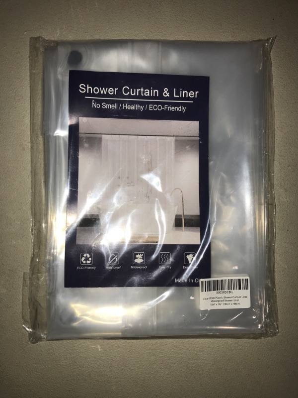 Photo 3 of Long Shower Curtain Liner 74inches, Heavy Duty Weighted Thick PEVA Clear Shower Liner with 3 Magnets,Transparent Plastic Shower Curtain for Bathroom(72" W X 74" L)