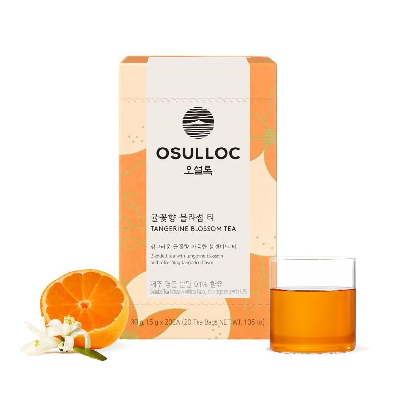 Photo 1 of OSULLOC Tangerine Blossom Tea (Refreshing Tangerine Flavor), Tea Bag Series 20 count, 1.06 oz, 30g, Premium Blended Tea from Jeju,