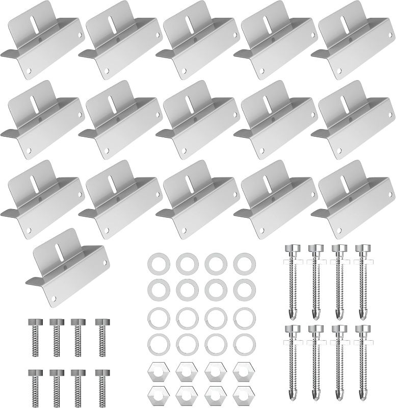 Photo 1 of Houseables Solar Panel Mounting Brackets, Roof Panels Z Bracket, 2.5” x 1.5” x 3.9”, 4 Sets (16 Pc), Aluminum, Off Grid, Adjustable Mount Nuts & Bolts, Boat Accessories, Wind Generators, RVs, Trailers