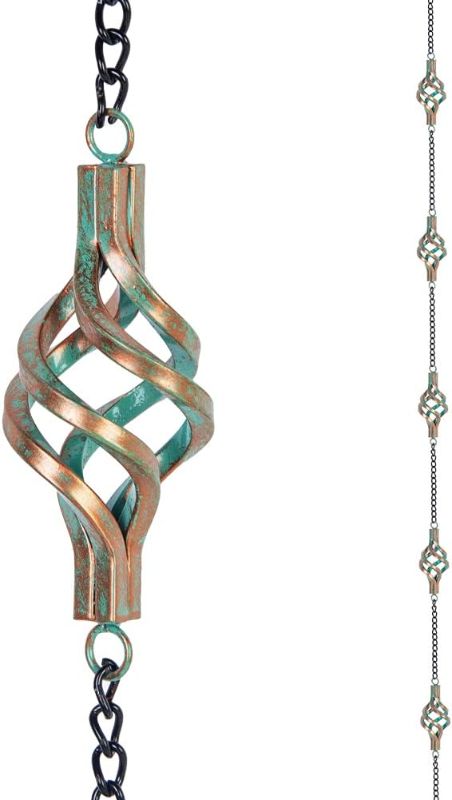 Photo 1 of Dreamysoul 9.7FT Rain Chain, Iron Rain Chain for Gutters, Bronze Bird Cage Decorative Rain Chains for Downspouts Adjustable Length