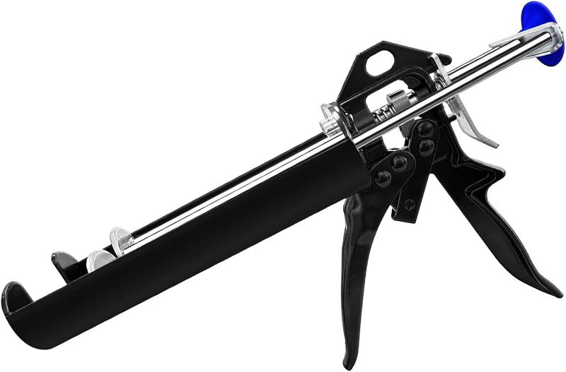 Photo 1 of Dual Caulking Gun for 400 mL / 13.5 fl oz, Double Cartridge Epoxy Gun, 28:1 Thrust Ratio, Hand Manual Black Panel Bond Adhesive Caulk Gun (1:1 Mix Ratio)
