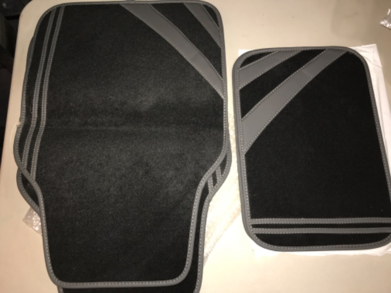 Photo 2 of CAR PASS Waterproof Universal Fit Car Floor Mats, Faux Leather Car Carpet Mats, Black Car Mats with Anti-Slip Nibbs Backing & Driver Heel Pad Fit for SUV,Vans,sedans, Trucks,Set of 4pcs(All Black)