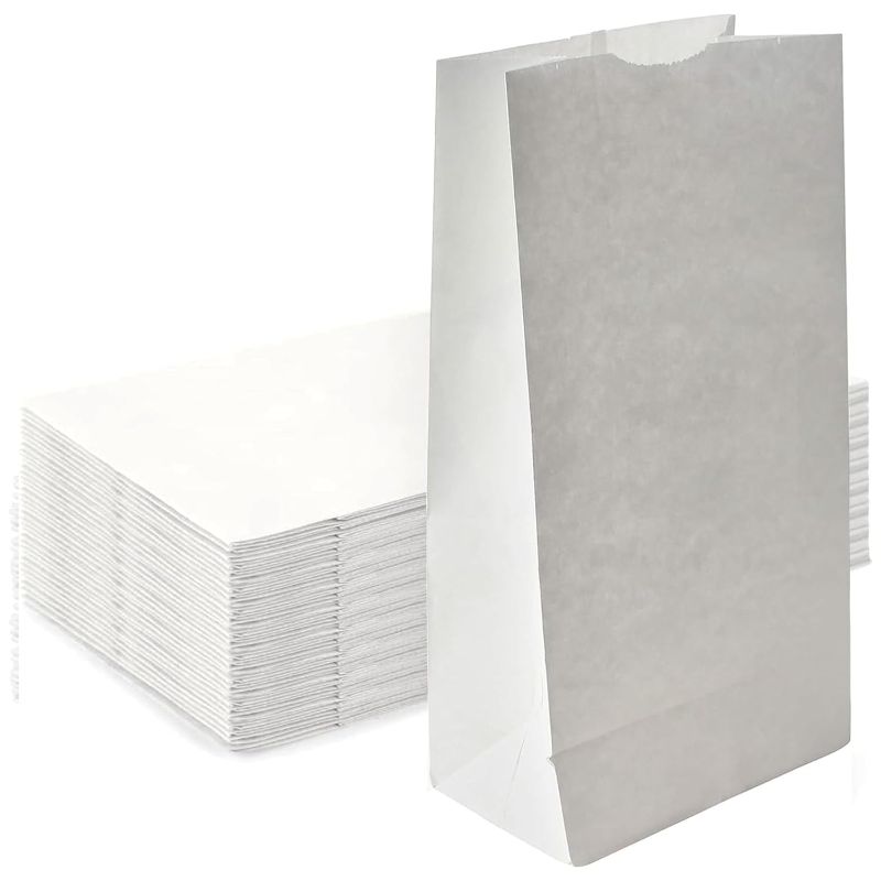 Photo 1 of 4lb White Paper Bags - Pack of 500ct. White Paper Lunch Bags. Great for Holiday Cookie Bags and Arts and Crafts-500ct