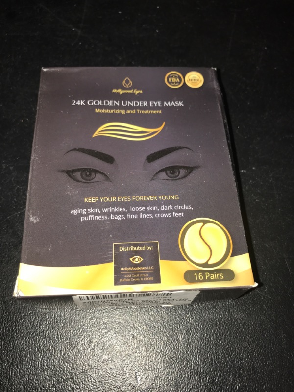 Photo 2 of 24K Gold Under Eye Patches, Eye Mask,Eye Patches for Puffy Eyes and Dark Circles, Eye Masks Skincare (16 Pair (Pack of 1))