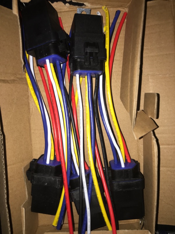 Photo 2 of irhapsody 5 Pack 40/30 AMP 12V DC Waterproof Relay and Harness - Heavy Duty 12 AWG Tinned Copper Wires, 5-PIN SPDT Automotive Relay