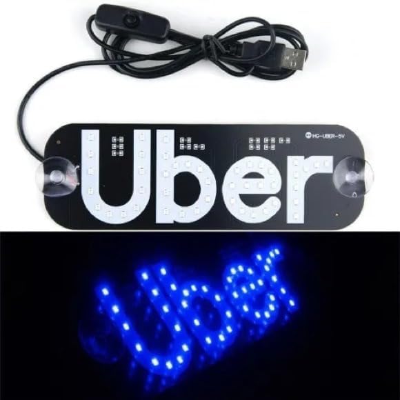 Photo 1 of Blue LED Light for Taxi Sign, Car Light Sign Decal for Windshield with Suction Cups & Universal USB-Plug, Light Board Sign Suitable for All Cars