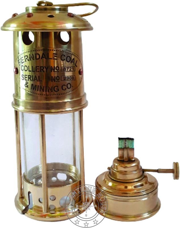 Photo 1 of 100% Working Brass 7" Miner Lamp Antique Maritime Ship Boat Oil Lantern Home Decor Gift
