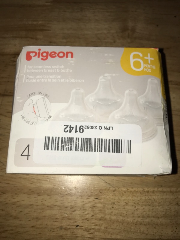 Photo 2 of Pigeon Silicone Nipple (M) with Latch-On Line, Natural Feel, 3+ Months, 4 Counts