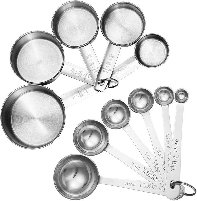 Photo 1 of Accmor 11 Piece Stainless Steel Measuring Spoons Cups Set, Premium Stackable Tablespoons Measuring Set for Gift Dry Liquid Ingredients Cooking Baking