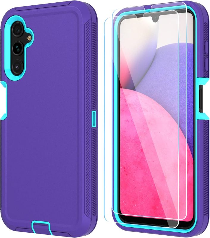 Photo 1 of ONOLA for Samsung Galaxy A14 5G Case with HD Screen Protector (2 Pack), Galaxy A14 5G Case, for Samsung A14 5G Case Durable Shockproof 3-Layer Cover for Samsung A14 5G Phone (Purple SkyBlue)