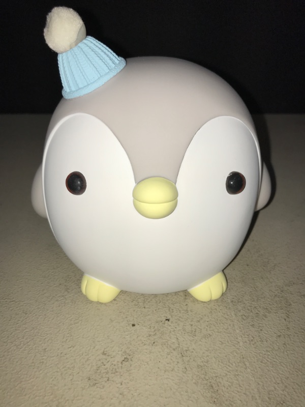 Photo 2 of Kids Piggy Bank, SAYTAY Cute Cartoon Penguin Anti-Fall Coin Bank, for Children Gift Or As Home Decoration (Gray)