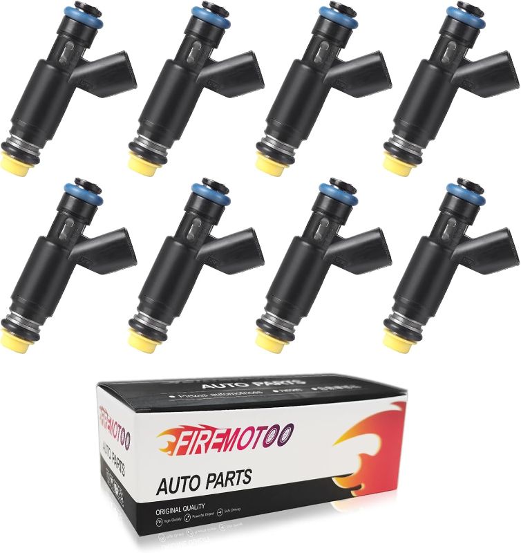 Photo 1 of Fuel Injectors set of 8 Compatible with Fuel Injectors Chevy Tahoe Silverado Suburban Avalanche Express 1500 GMC Yukon Sierra Savan 1500 5.3L 2002-2007 Replace 25326903 12580426 4 Holes