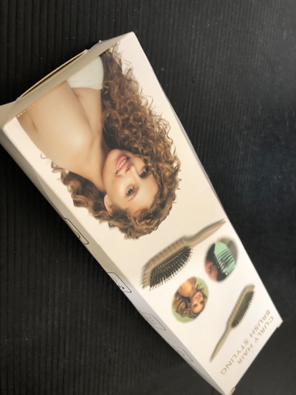 Photo 2 of 1pc--Curl Defining Brush, Curly Hair Brush, 2024 Best Curl Define Styling Brush for Curly Hair, Shaping and Defining Curls for Women Men to Reduce Pulling and Curl Separation (Green)