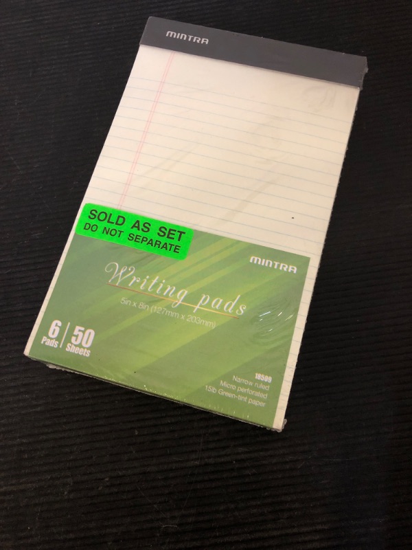 Photo 1 of Mintra Office Legal Pads, ((Basic 6pk - (Green Paper) (5in x 8in (Narrow Ruled), 6pk (Green Tint)) 5in x 8in (Narrow Ruled) 6pk (Green Tint)