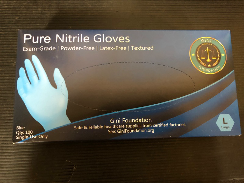 Photo 1 of 100pcs Disposable Nitrile Gloves Powder/Latex Free Size Large
