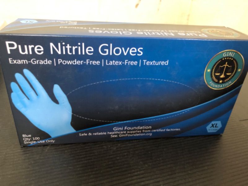 Photo 1 of 100pcs Disposable Nitrile Gloves Powder/Latex Free Size XLARGE