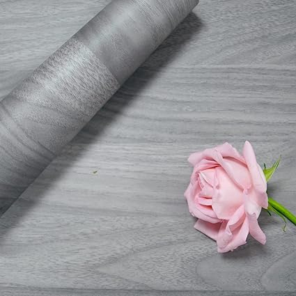 Photo 1 of Natural Wood Contact Paper Grey Wallpaper Wood Peel and Stick Wallpaper Wood Self Adhesive Removable Wallpaper Wood Veneer Paper Wood Texture Waterproof Vinyl Roll for Cabinets 15.7"x78"
