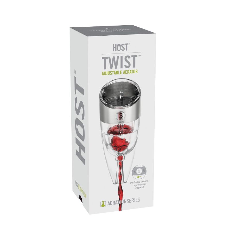 Photo 1 of HOST Adjustable Wine Aerator, Decant Wine Instantly, Simulates 6 Hours Decanting, BPA-Free Plastic and Stainless Steel, Set of 1