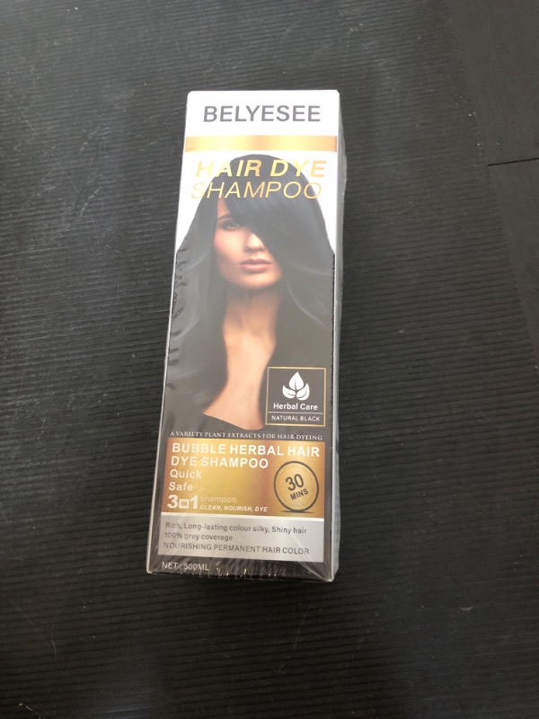 Photo 1 of Black Hair Dye Shampoo for Gray Hair Coverage,