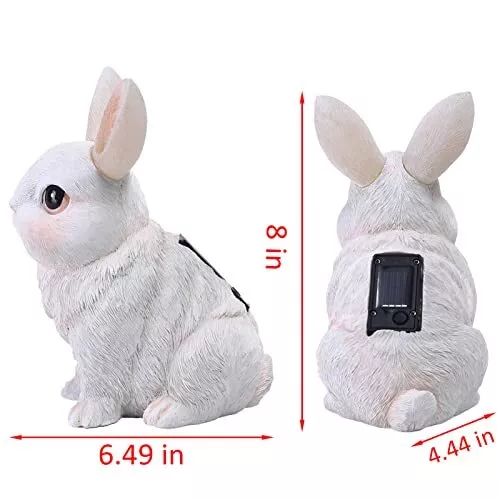 Photo 1 of Pohabery Solar Bunny Garden Statue Garden Rabbit Statue with Solar Light Ears Outdoor Decor Easter Bunny Decor for Garden, Patio, Yard Decorations Bunny1