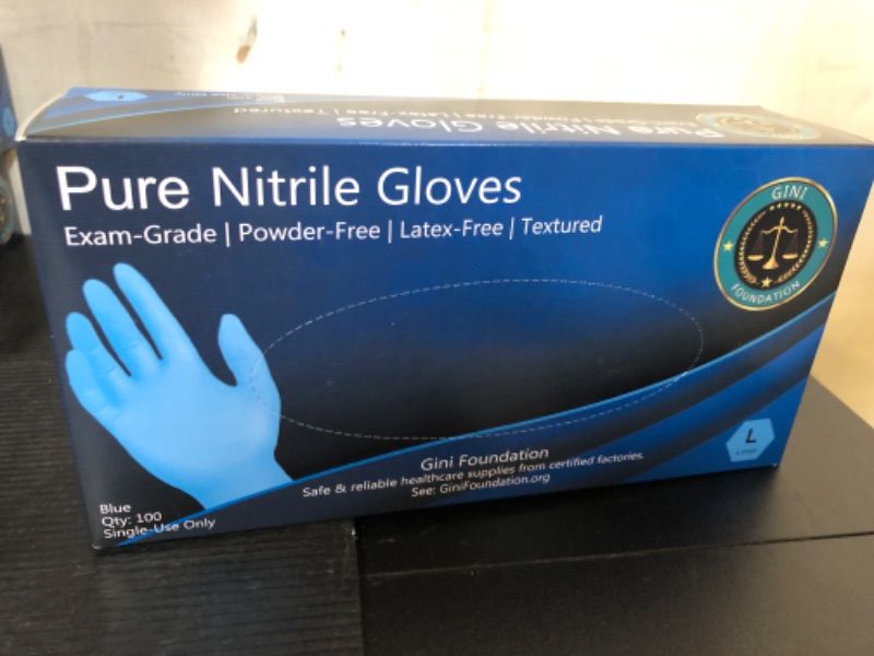 Photo 1 of  100pcs Disposable Nitrile Gloves Powder/Latex Free Size Large