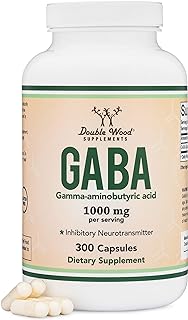 Photo 1 of GABA Supplement (300 Capsules, 1,000mg per Serving) Promotes Calm, Relaxation, and Supports Sleep (Vegan Safe, Gluten Free, Non-GMO)(Gamma Aminobutyric Acid) by Double Wood https://a.co/d/0hiDA8gY