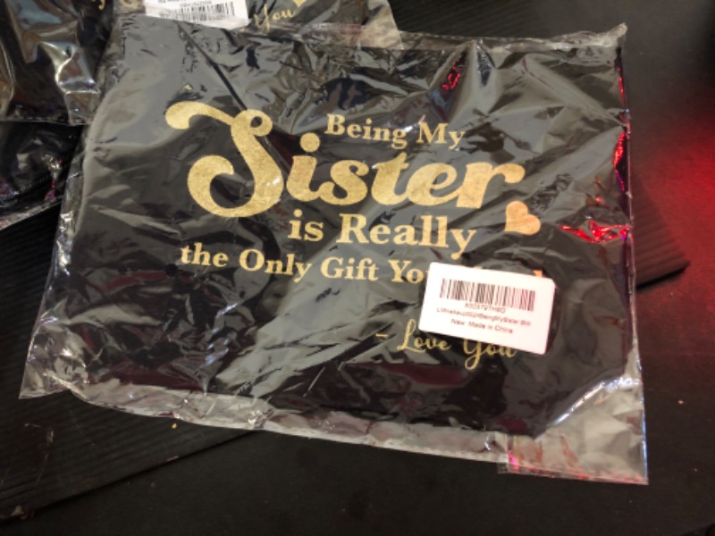 Photo 1 of JIUWEIHU Gifts for Sister Funny Sister Gifts from Sisters Brother- Being My Sister Is Really The Only Gift You Need -Love You- Funny Sarcastic Makeup Bag Birthday Gifts from Sister…