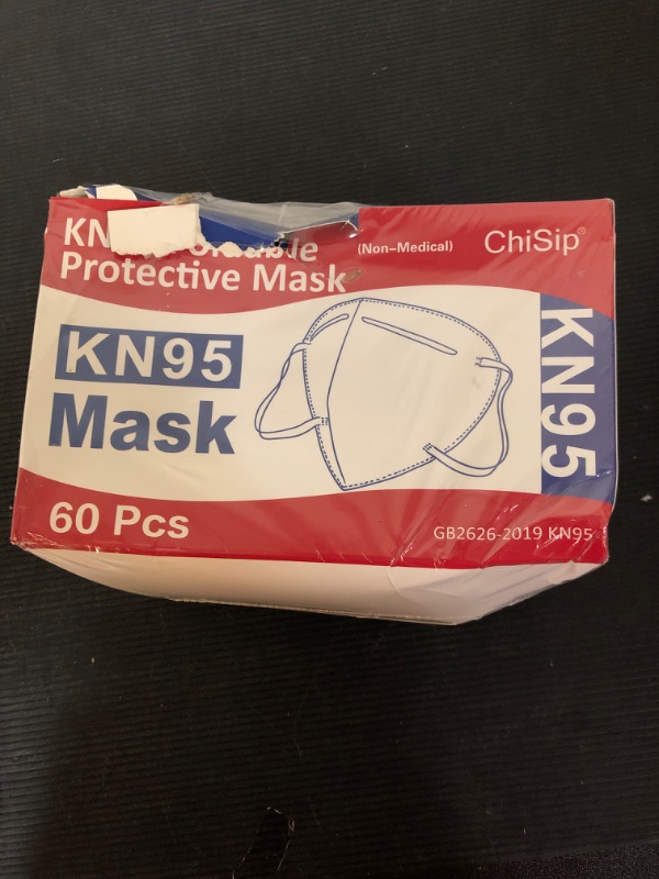 Photo 2 of ChiSip KN95 Face Mask 60 Pcs, 5 Layer Cup Dust Safety Masks, Breathable Protection Masks Against PM2.5 Dust for Men, Women Black 60 pack 01.black