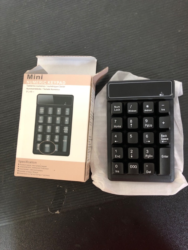 Photo 2 of cimetech Bluetooth Numeric Keypad, Wireless 19-Keys Number pad, Portable Mini Accounting Multi-Function Number Keypad Keyboard Extensions for Laptop/Desktop/Notebook