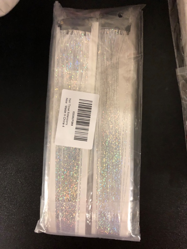 Photo 1 of USHUIUS Hair Tinsel Clip in 12Pcs Silver Tinsel Hair Glitter Tinsel Hair Extensions Clip in Hair Tinsel Fairy Hair Tinsel Heat Resistant Sparkly Hair Accessories for Girls Women Kids (12Pcs SILVER) https://a.co/d/c7AdLb4