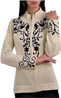 Photo 1 of Alpaca Zip Up Cardigan for Women. 100% Peruvian Baby Alpaca. US Size Chart for Great fit! Princess White Sz Large