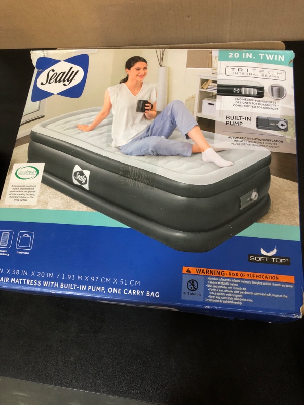 Photo 2 of Tritech 20 in. Inflatable Mattress Twin Airbed with Built-In Pump
