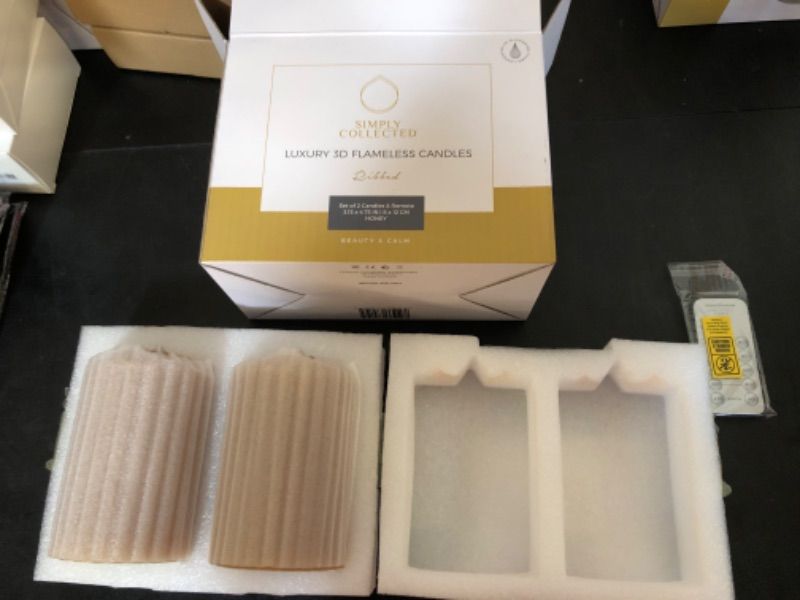 Photo 1 of Simply Collected Flickering Flameless Candles with Remote 2PK - Battery Operated 3D Moving Flame with Timer, Realistic LED Candle Runs 800+ Hrs, Real Wax Pillar, Set of 2, Rustic Pink, 3x5 inch Rustic Pink 3.15 x 5 inch (2pk + Rmte)