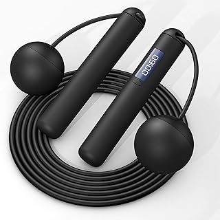 Photo 1 of Digital Jump Rope with Calorie Counter, Weighted Jumping Rope 2 In 1 with Large Cordless Jump Ball and Adjustable Steel Rope for Women Fitness Indoor and Outdoor https://a.co/d/huXdepo