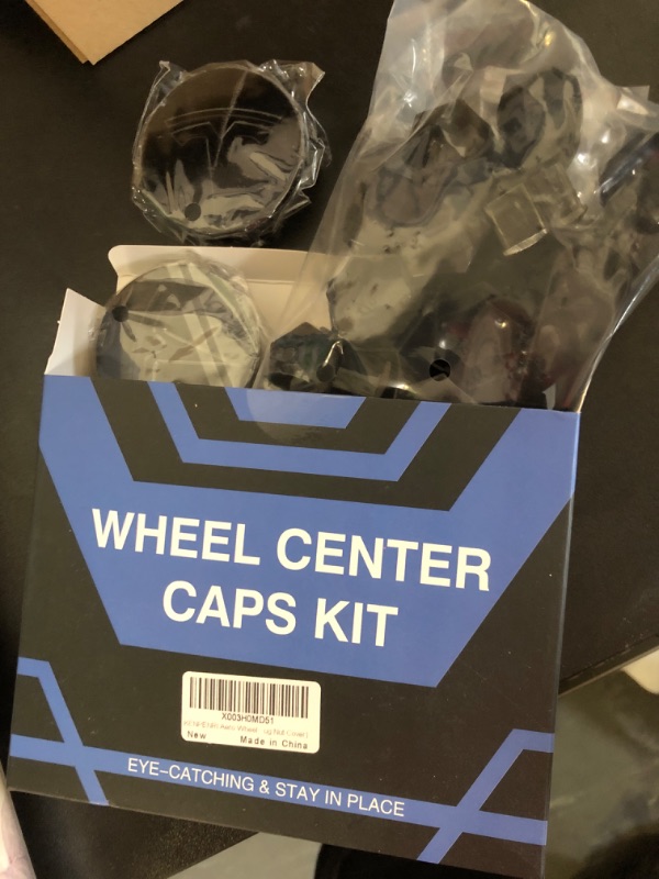 Photo 2 of KENPENRI Aerodynamic Wheel Cap Kit Compatible with Tesla 3, Y, S & X - 4 x Center Cap Set & 20 Wheel Lug Nut Cover - Matte Black