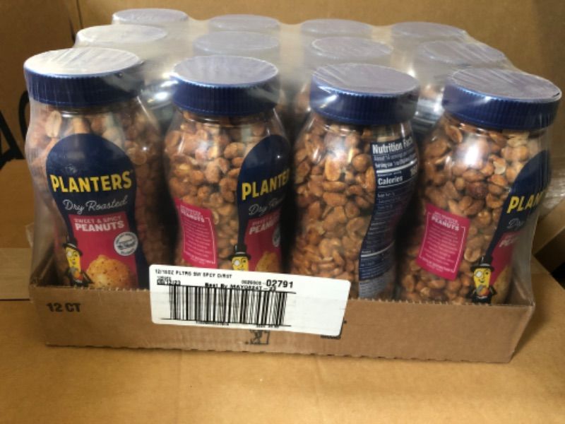 Photo 2 of 12pcs Exp date 05/2024-----Bundle of Planters Sweet and Spicy Dry Roasted Peanuts, 16 oz.