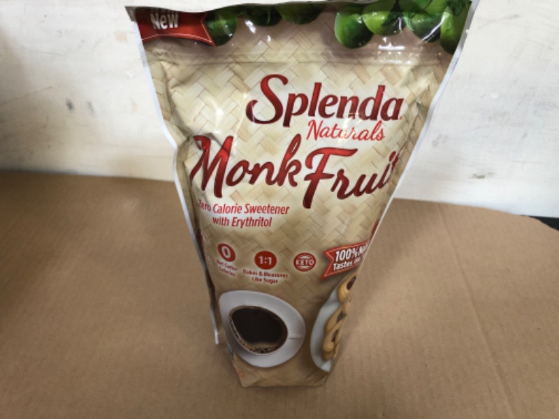 Photo 1 of exp date ----06/205    Splenda Monk Fruit Zero Calorie Plant Based Granulated Sweetener, 3 Pound Resealable Bag 48 Fl Oz (Pack of 1)