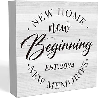 Photo 1 of New Home Decor Sign, 2024 Home Sweet Home Sign, Housewarming Gifts New Home Decor Sign, New House Gift Ideas Wood Sign, New Home Party Desk Cubicle Shelf Decorations 5 X 5 Inch https://a.co/d/cXXxrPZ