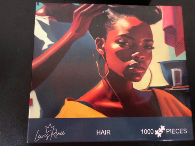 Photo 2 of 1000 Piece Puzzle for Adults Children, African American Black Woman, Puzzle by LewisRenee (Hair)
