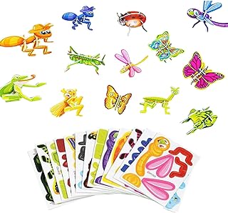 Photo 1 of KRRFDP 3D Puzzle for Kids Toys Pack 25PCS Educational 3D Cartoon Puzzle Kit Card, No Repeat, Animals/Dinosaurs/Aircraft/Insects 3D Jigsaw Puzzle DIY Art Crafts Gifts for Boys & Girls (Insects Pack)
