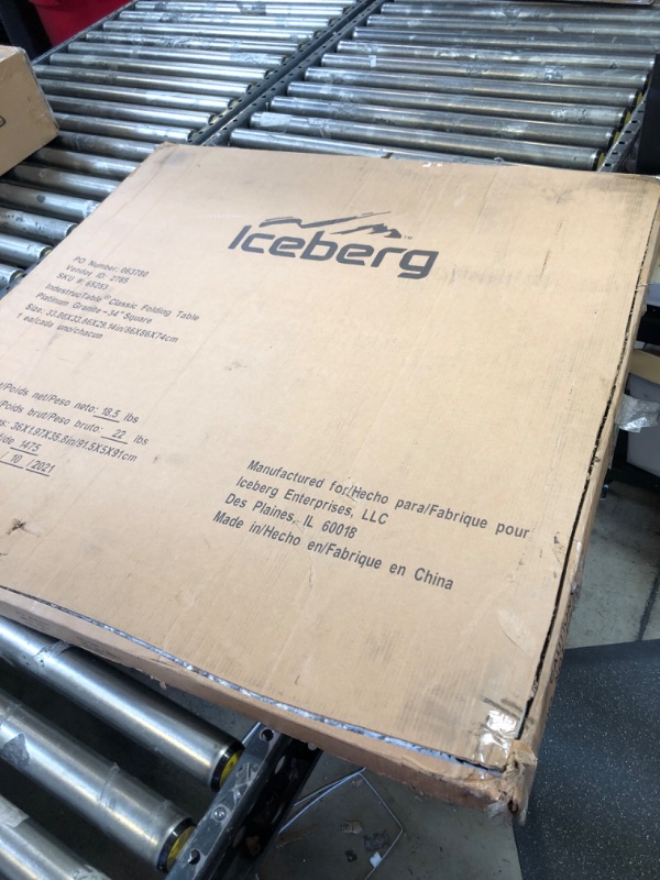Photo 3 of Iceberg IndestruTable Classic Folding Table, 34", Platinum Granite