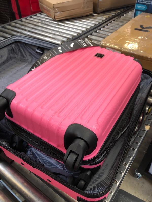 Photo 3 of 2 Pcs Only---Travelers Club Midtown Hardside Luggage Travel, Bubble Gum,