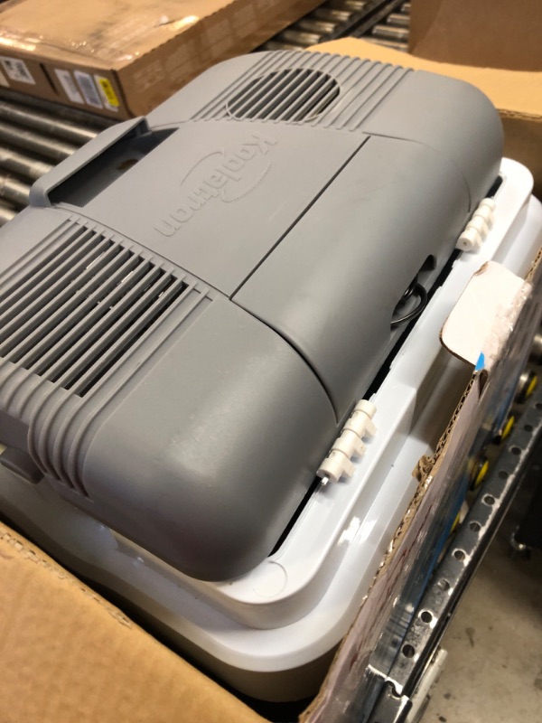 Photo 1 of Koolatron Thermoelectric Iceless 12V Cooler 25 L (26 qt), Electric Portable Car Fridge w/ 12 Volt DC Power Cord, Gray/White, Travel Road Trips Camping Fishing Trucking, Made in North America