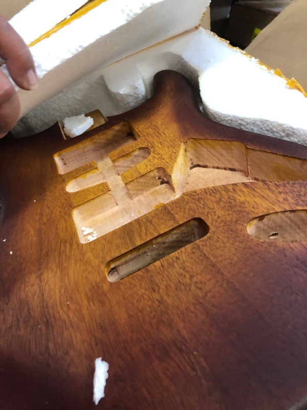Photo 2 of DIY Guitar Body HSH pickups whole Mahogany wood for ST style replacement part Unfinished bolt on HSH -s22t
