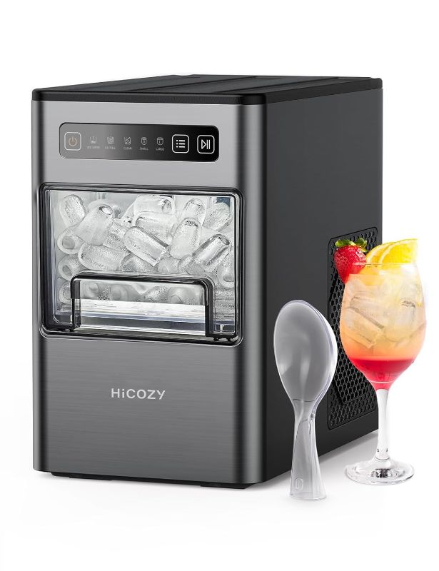 Photo 1 of HiCOZY Countertop Ice Maker, Ice in 6 Mins, 24 lbs/Day, Portable & Compact Gift with Self-Cleaning, for Apartment/Cabinet/Kitchen/Office/Camping/RV?Black?